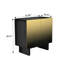 Armoire d'appoint moderne à 2 portes en noir mat, portes grillagées dorées, fonction d'ouverture par pression, 3 tablettes réglables pour le rangement de divers articles, différents espaces multifonctionnels, base et peinture brillante avec