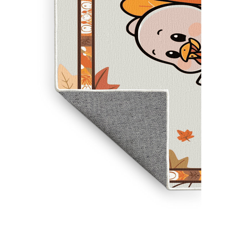 East Urban Home Washable Thanksgiving Fall Season Holiday Rug, Rectangle 4' x 6'