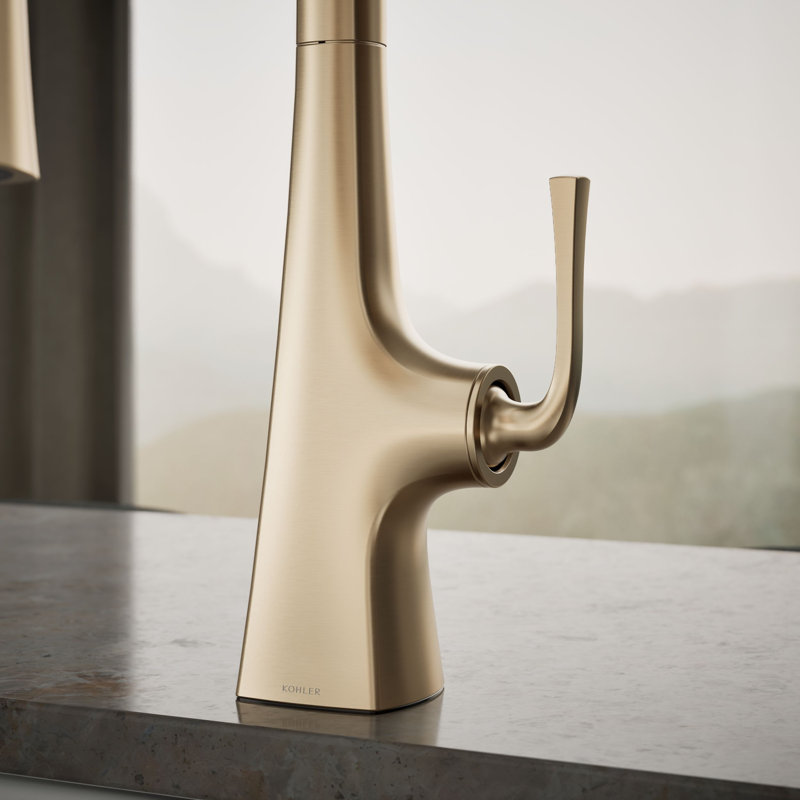Graze Pull-Down Kitchen Sink Faucet with Three-Function Sprayhead, Vibrant Brushed Bronze