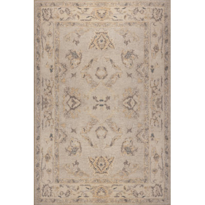Lucien Beige Brown Vintage Textured Classic Patterned Woven Based Chenille Rug
