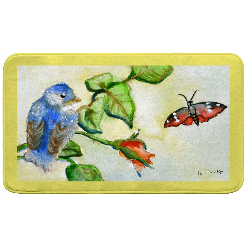 Blue Bird Bath Mat, 30" L x 18" W
