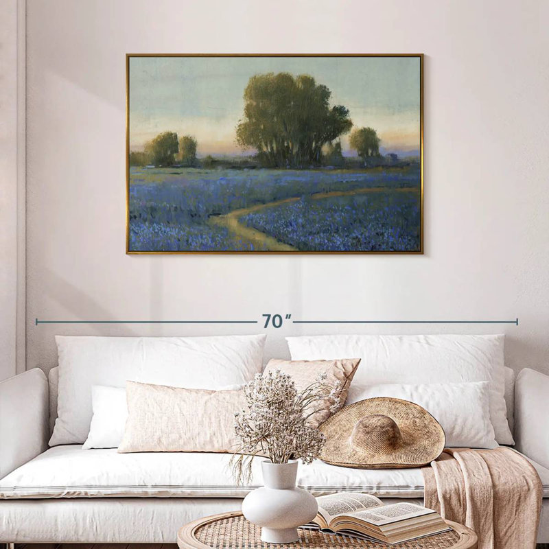 Blue Bonnet Field I, 43" X 29", Floating Frame Gold