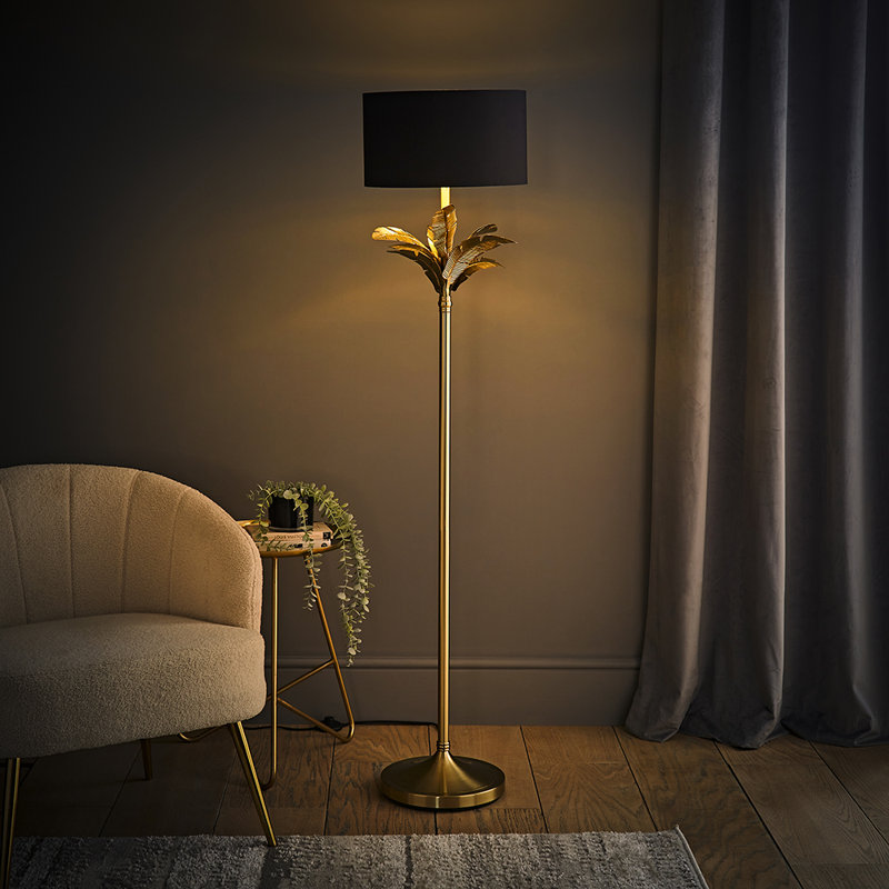 Waynesfield 157.5cm Polished Traditional Floor Lamp, Black, Yes