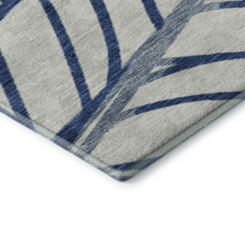 Premium Machine Washable Lisse Navy Rug, Rectangle 10' x 14'