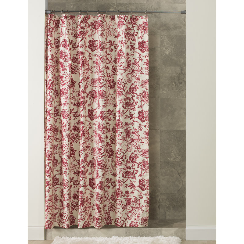 Nadine Traditional Cotton Floral Shower Curtain
