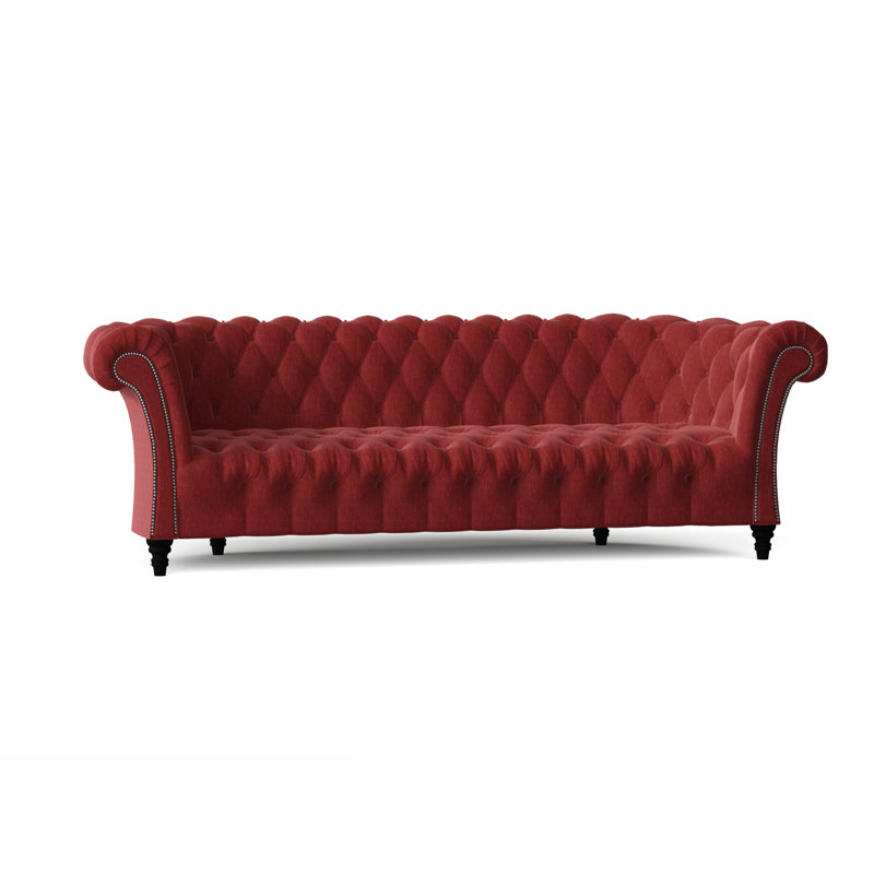Canapé Chesterfield à accoudoirs roulés, Rubis Key, Noir, Standard