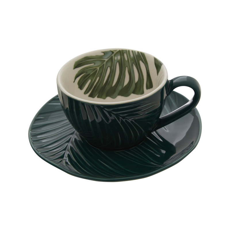 Shady Stoneware Teacup and Saucer