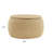 25.5" Wide Round Storage Ottoman with Removable Lid - Linen-look Upholstered Footrest and Coffee Table - Natural