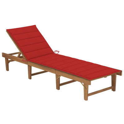 Fauteuil inclinable pliable standard en bois d'acacia massif Sun Lounger