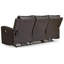 Canapé inclinable double avec port USB Andie, cuir gris tempête 84 pouces