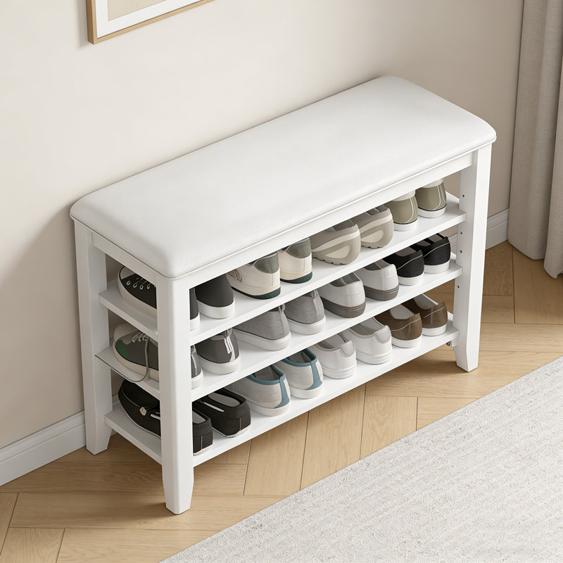 Banc d'entrée pour chaussures avec tablettes réglables, H 20,6 po x l 31,5 po x P 11,8 po