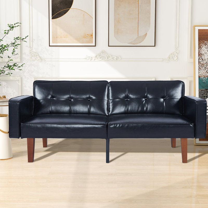 Futon rembourré Taeler, Noir