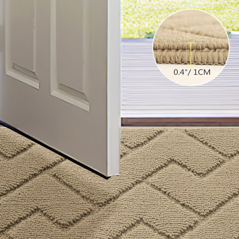 Dirt Trapper Non Slip Backing Washable Door Mat, 35*24, beige
