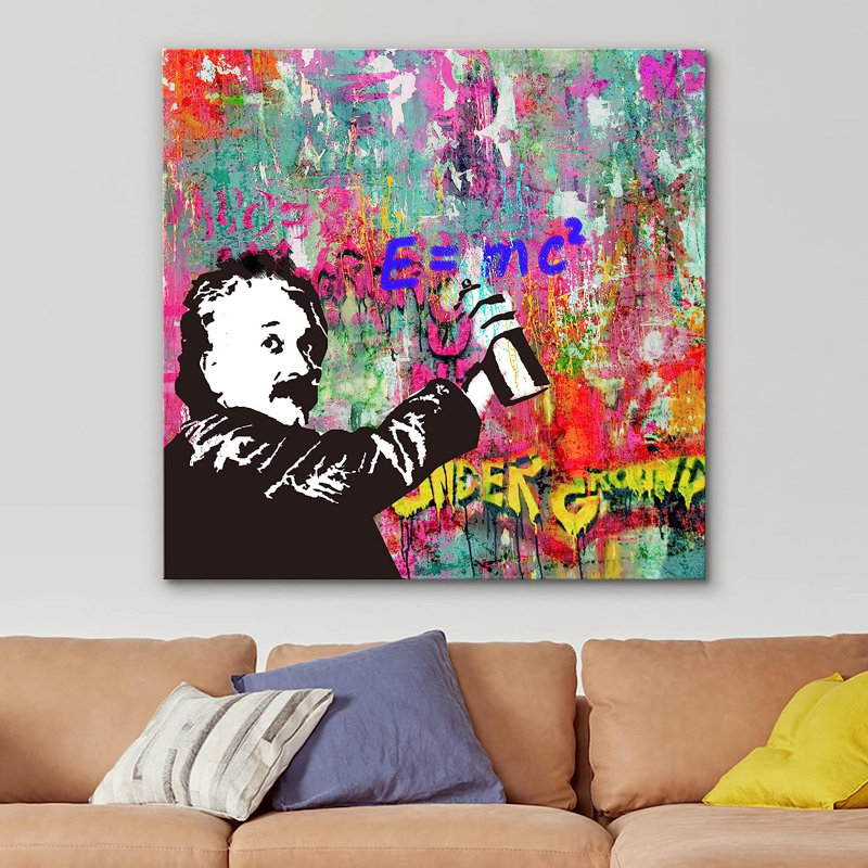 Jet urbain sur toile, art audacieux, H 12 po x l 12 po x P 1,5 po