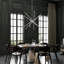 Grand lustre 12 lumières en nickel brossé-1705915869