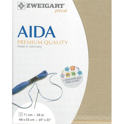 18-Count Light Mocha Precut Fein-Aida Cross Stitch Fabric by Zweigart 3793/309