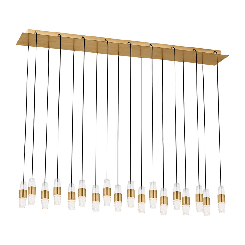 Sean Lavin Lassell 18-light short chandelier in nightshade black finish with crystal glass shades, Nightshade Black