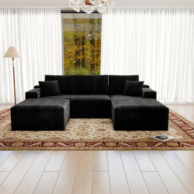 Siège de canapé modulaire 104,3 x 70,8 po, canapé rembourré compressé pour le salon, la chambre à coucher, l’appartement, aucun assemblage requis, combinaison gratuite de 3 ordinateurs, tissu en velours côtelé moelleux