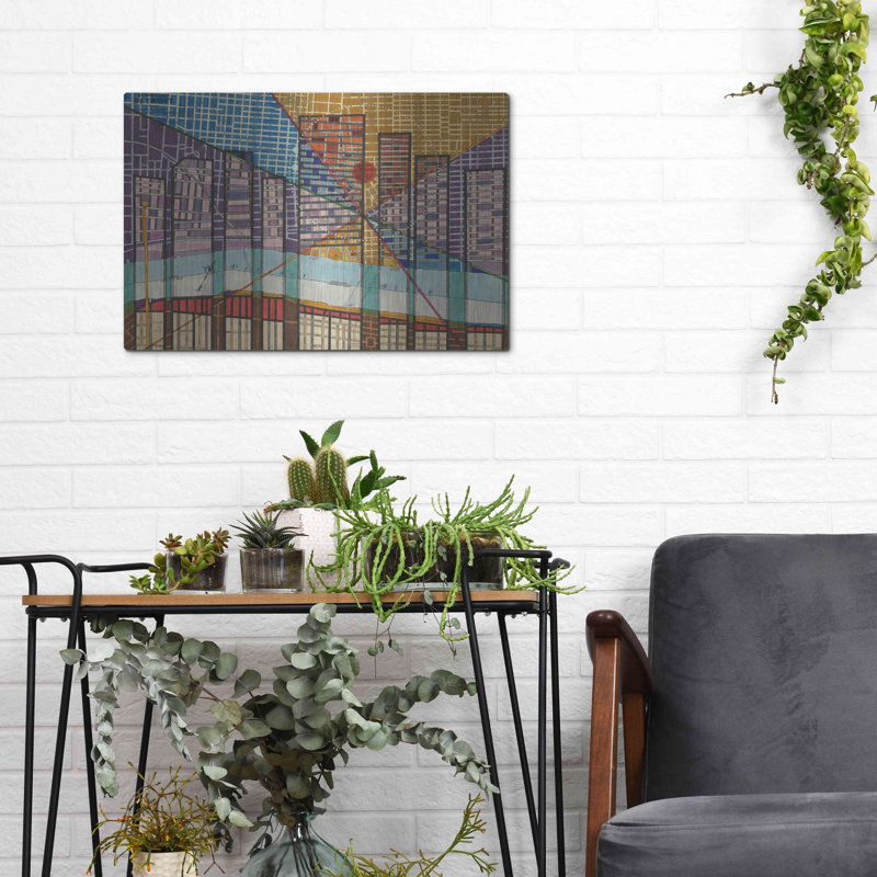 Winston Porter «Modern Map of Detroit» par Nikki Galapon, art mural en métal, H 12 po x l 16 po