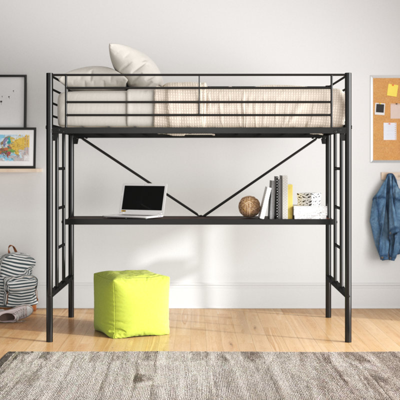 Brunk Kids Twin Loft Bed, Black