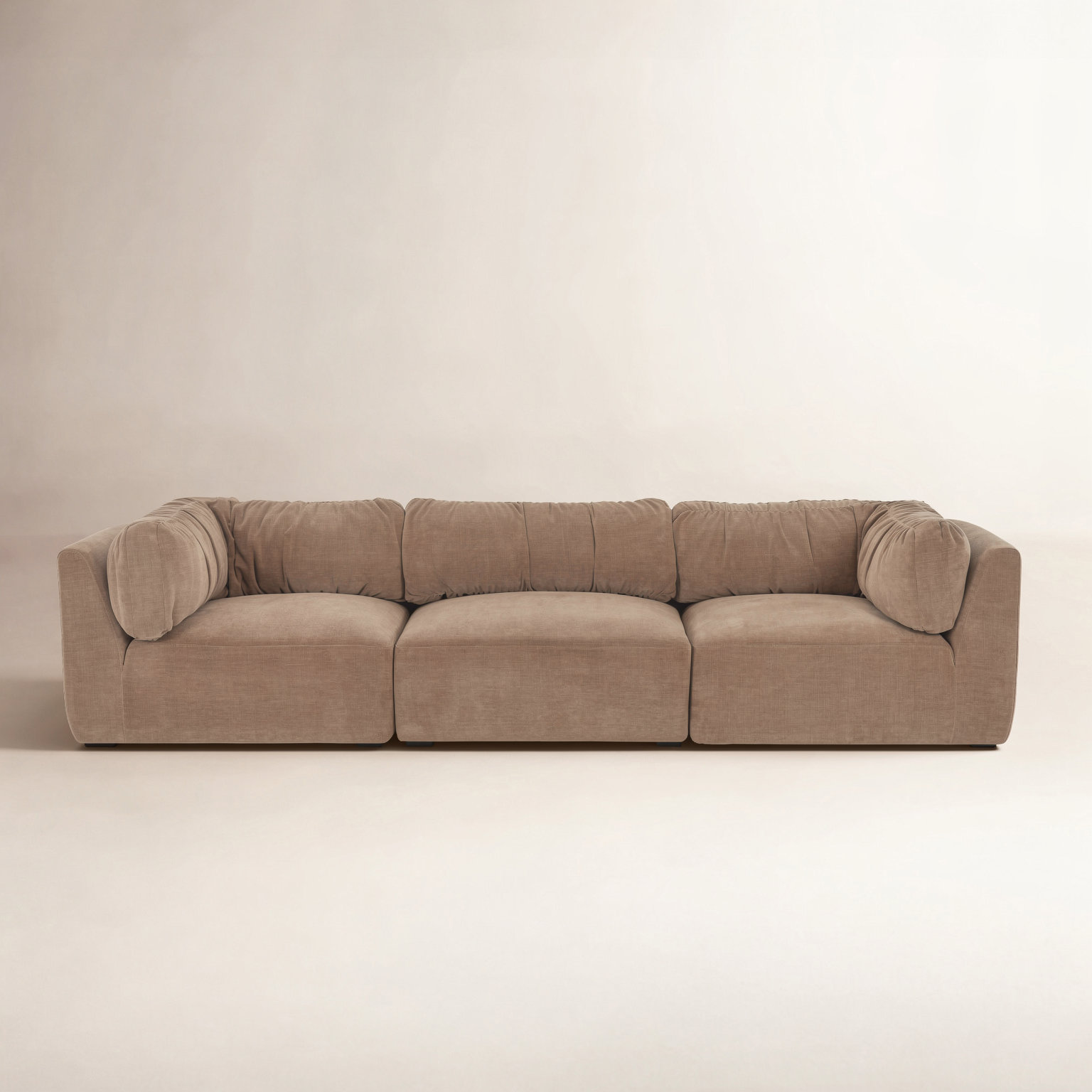 Colette 118" Modular Sofa, Toffee Performance Chenille