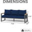 Mobilier d'extérieur en aluminium pour patio, canapé 3 places-1907570614
