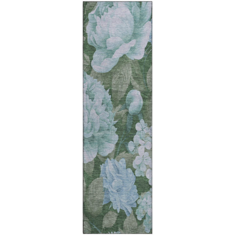Premium Machine Washable Harjo AMF1561 Floral Rug, Runner 2'3" x 7'6"