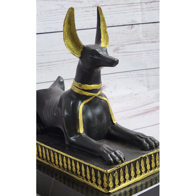 Sculpture buste égyptien égyptien Anubis sur socle