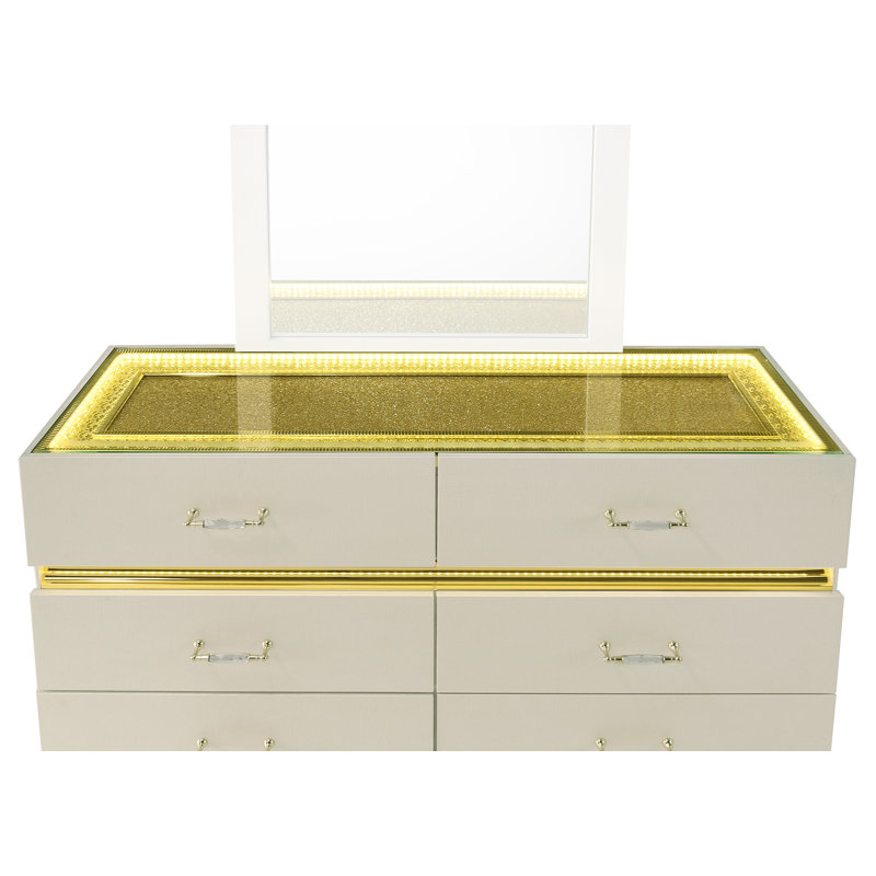 Commode à 6 tiroirs Charlcombe, Beige