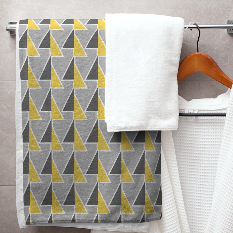 Shifted Arrows Bath Towel, Yellow/Gray