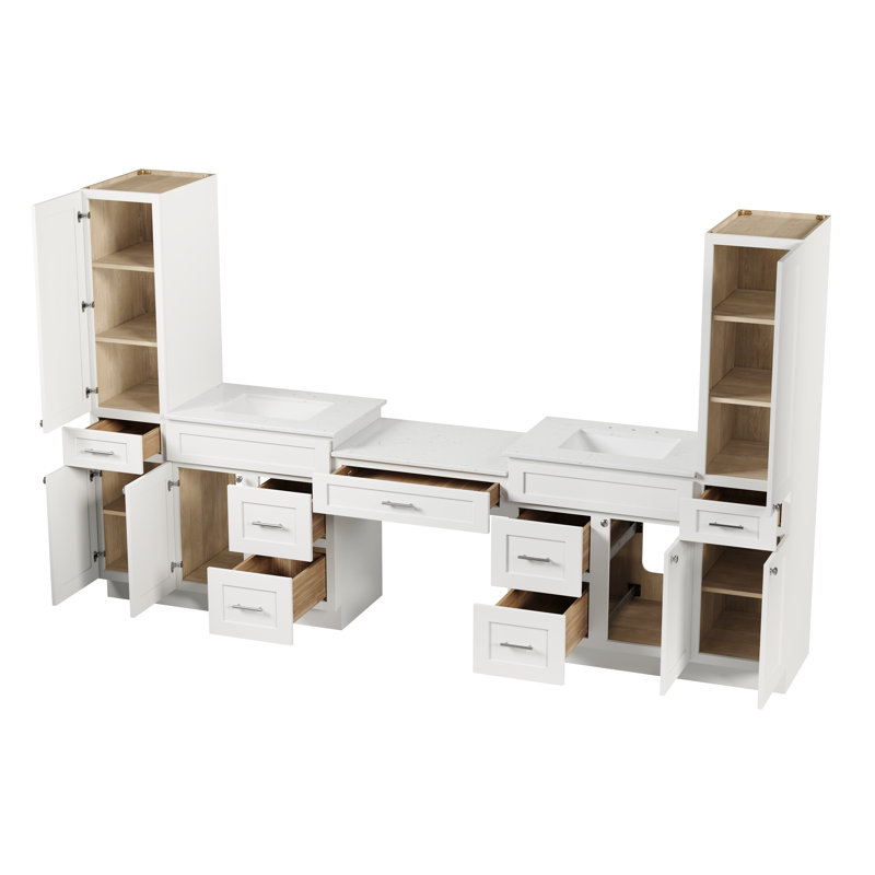 Ensemble de meuble-lavabo double 120 po Disar, Blanc