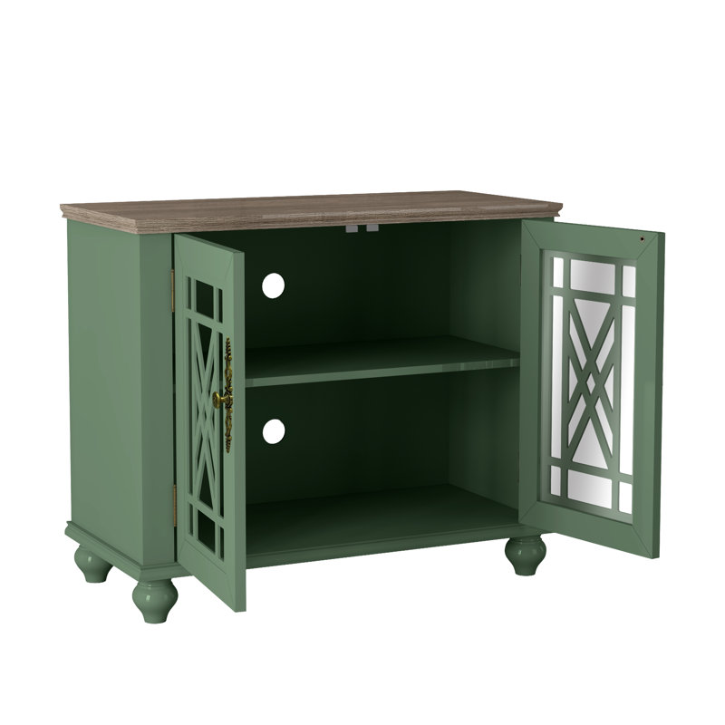 Buffet de 38 po de largeur Angelith, Vert / Naturel