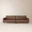 87" Mid-Century Modern Faux Leather 3-Person Sofa
