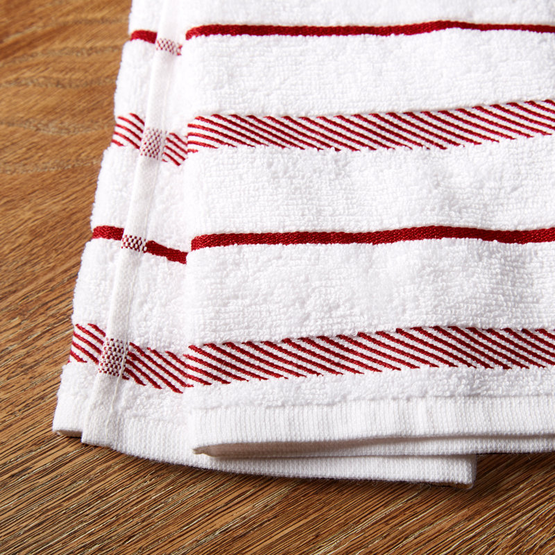 KitchenAid Albany Kitchen Towel 4-Pack Set, Red