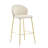 Kira Indoor Upholstered Bar Stool, Beige Fabric With Metal Frame, Set Of 2