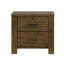 Rustique, finition chêne, table de chevet à 2 tiroirs, pièce décorative de chambre à coucher, chêne brossé, poignées de bar brun foncé, sans assemblage, placage, chambre à coucher en bois, surface,