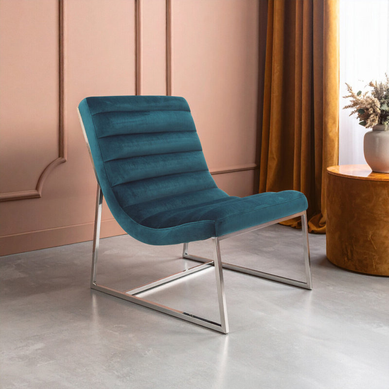 Garceau Upholstered Slipper Chair, Midnight