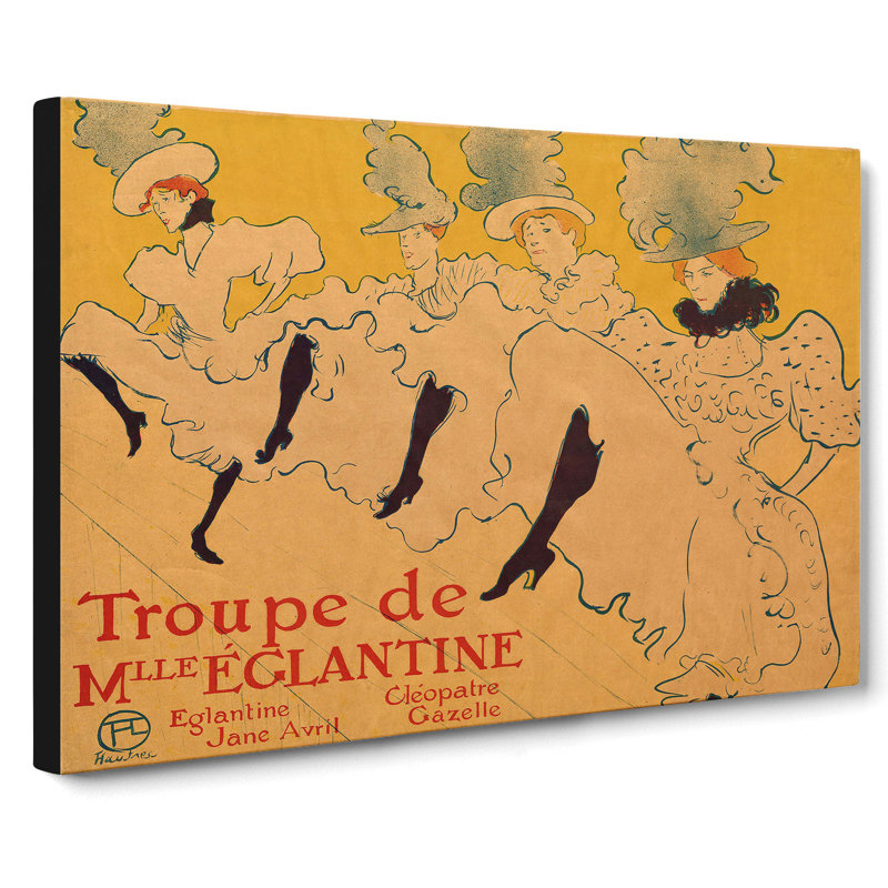 La Troupe De Mademoiselle Eglantine by Henri de Toulouse-Lautrec - Wrapped Canvas, 50cm H x 76cm W x 3cm D