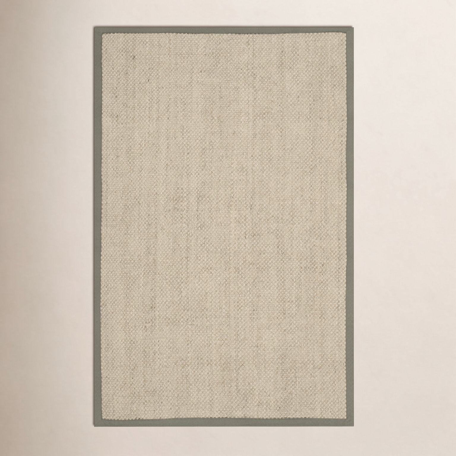 Beige Green Floral Jute Rug, Rectangle 9' x 12'