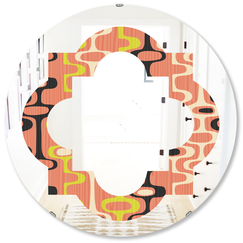 Miroir mural sans cadre abstrait, H 31,5 po x l po