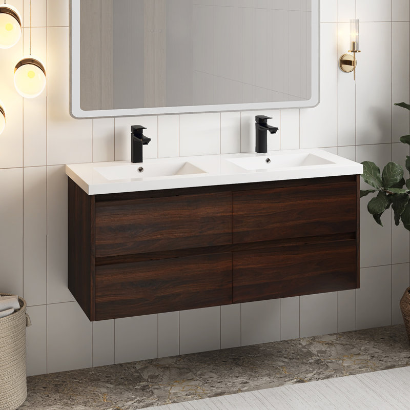 Ensemble de meuble-lavabo mural double 48 po Selbin