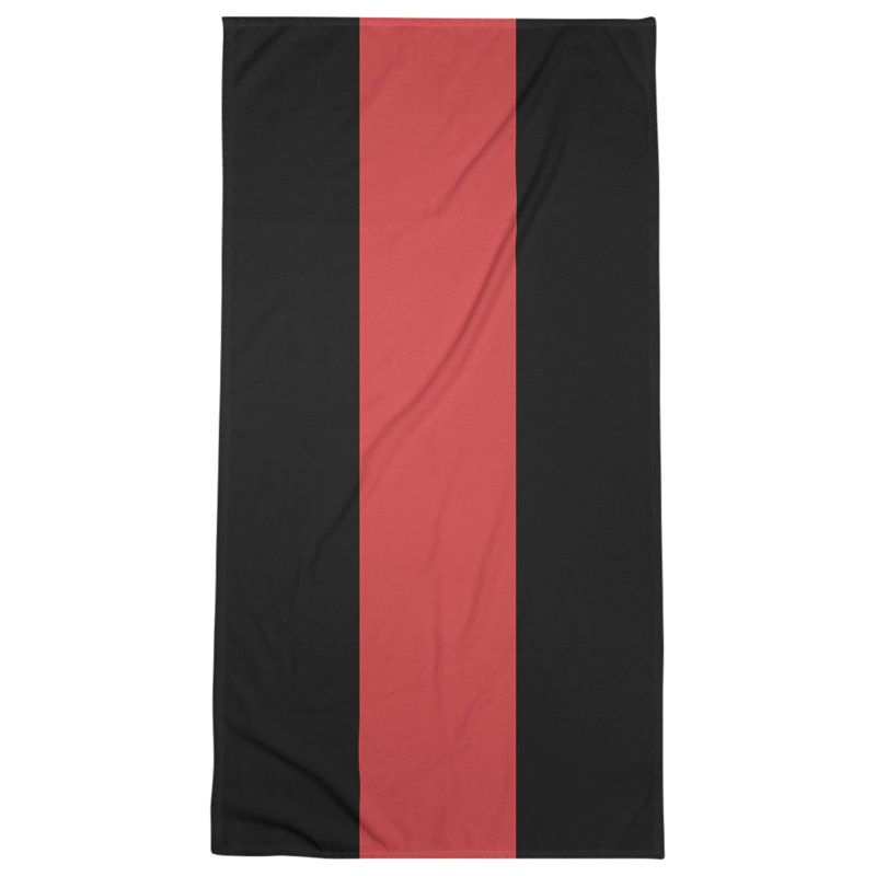 Cotton Blend Lightweight Beach Towel, Black/Red
