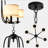 6 - Light Traditional / Classic Farmhouse Chandelier with Fabric, 30 Inch Black Chandelier with Shades