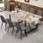 Modern Faux Leather Upholstered Dining Chair with Gold Cantilever Base-384739022