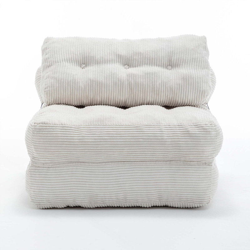 Versatile Convertible Folding Sofa Bed Multi-functional Comfortable Foldable Sleeper Chair, Beige Corduroy