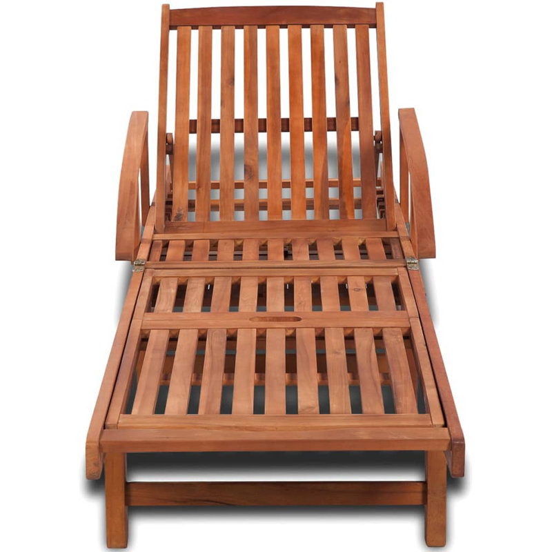 Chevy 200cm Long Acacia Single Chaise, Brown