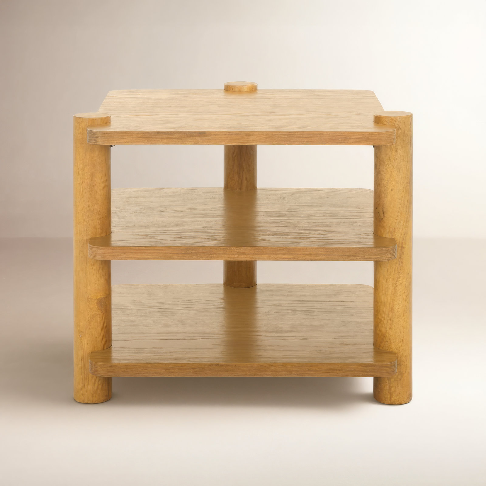 Hepburn 3 Shelf Wood Accent Table, Natural