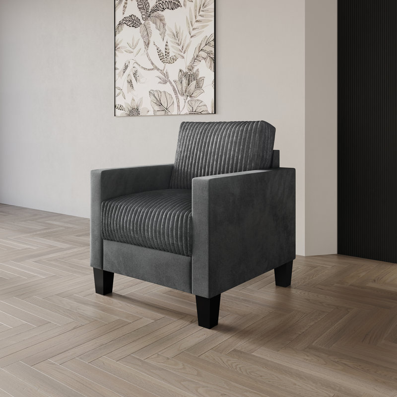 Fauteuil en velours 31,72 po Shadybrook, Velours gris