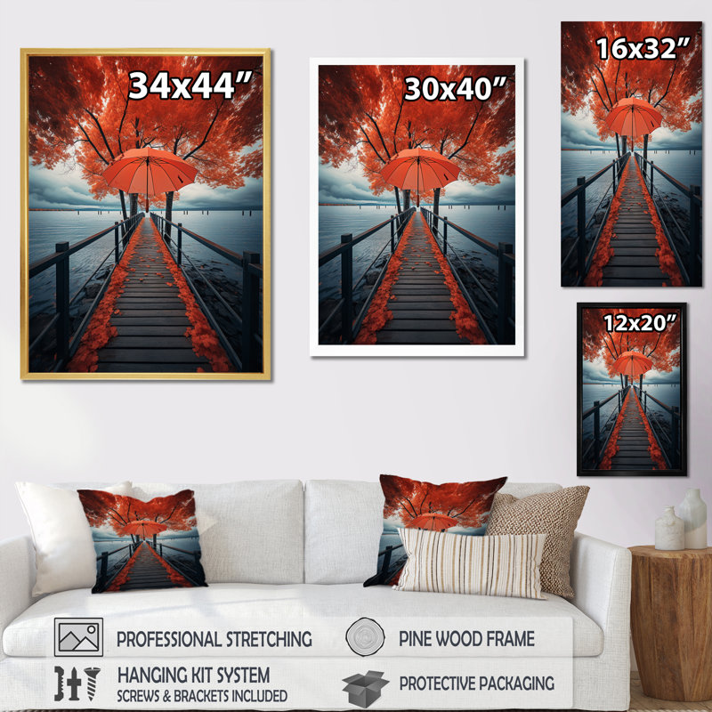 «Pier Piers Embrace II», reproduction sur toile, H 40 po x l 30 po x P 1,5 po, Cadre photo noir