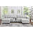 Modern Sectional Sofa 126" U-Shaped Sectional Sofa Modular Sectional Couch With Movable Storage Ottomans, Multifunctional Console, Bluetooth Speakers And LED Lights For Living Room, Light Grey-1852606830
